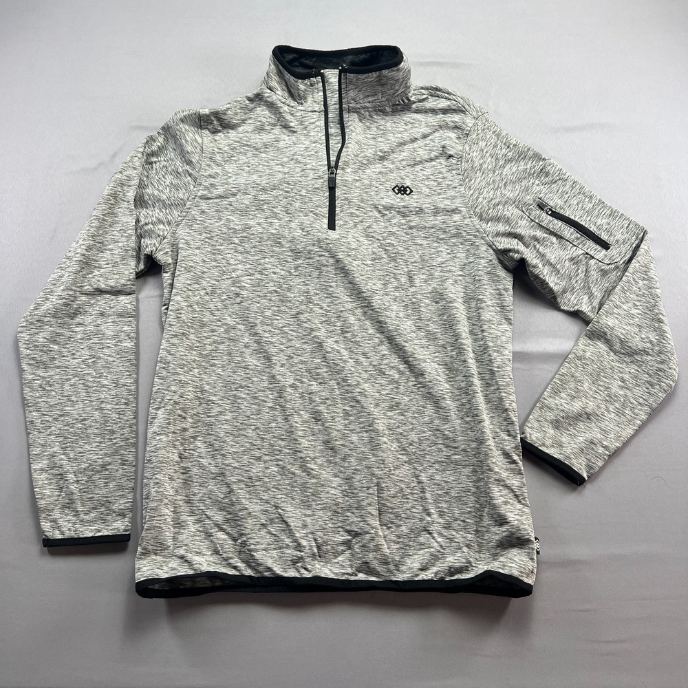 Leg3nd Golf Performance Jacket Mens Medium Gray Stretch Modern Fit Quarter Zip